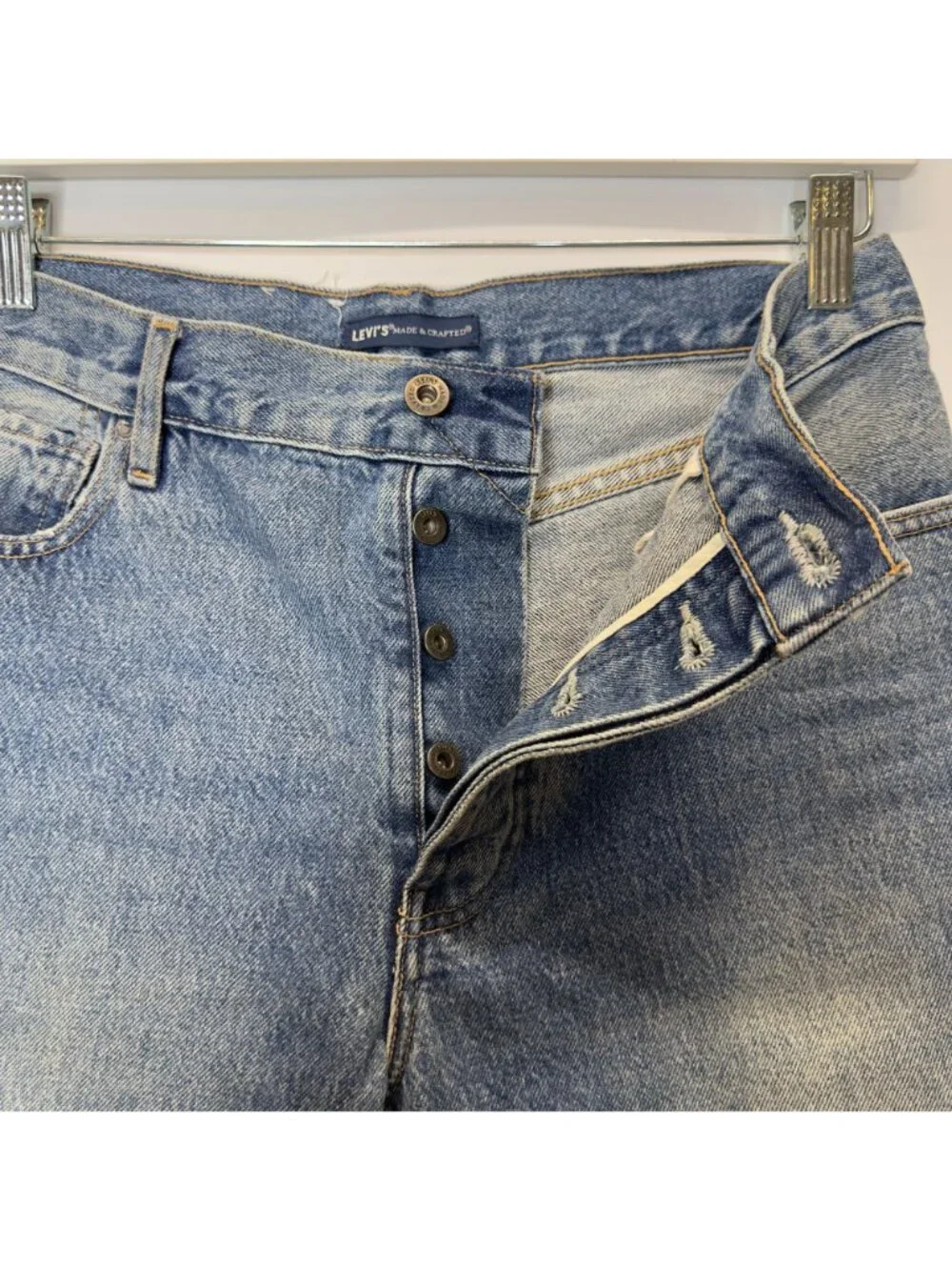 Levi's Made & Crafted Jane Crop Jeans Womens 27 High Rise Button Fly Distressed